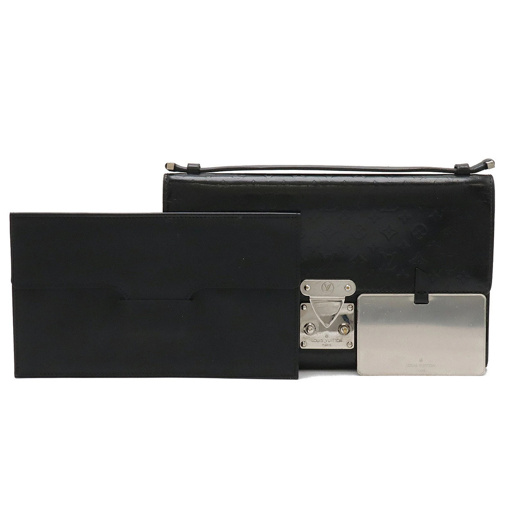 LOUIS VUITTON Monogram Glace Anouchka Shoulder Bag Handbag Noir Black